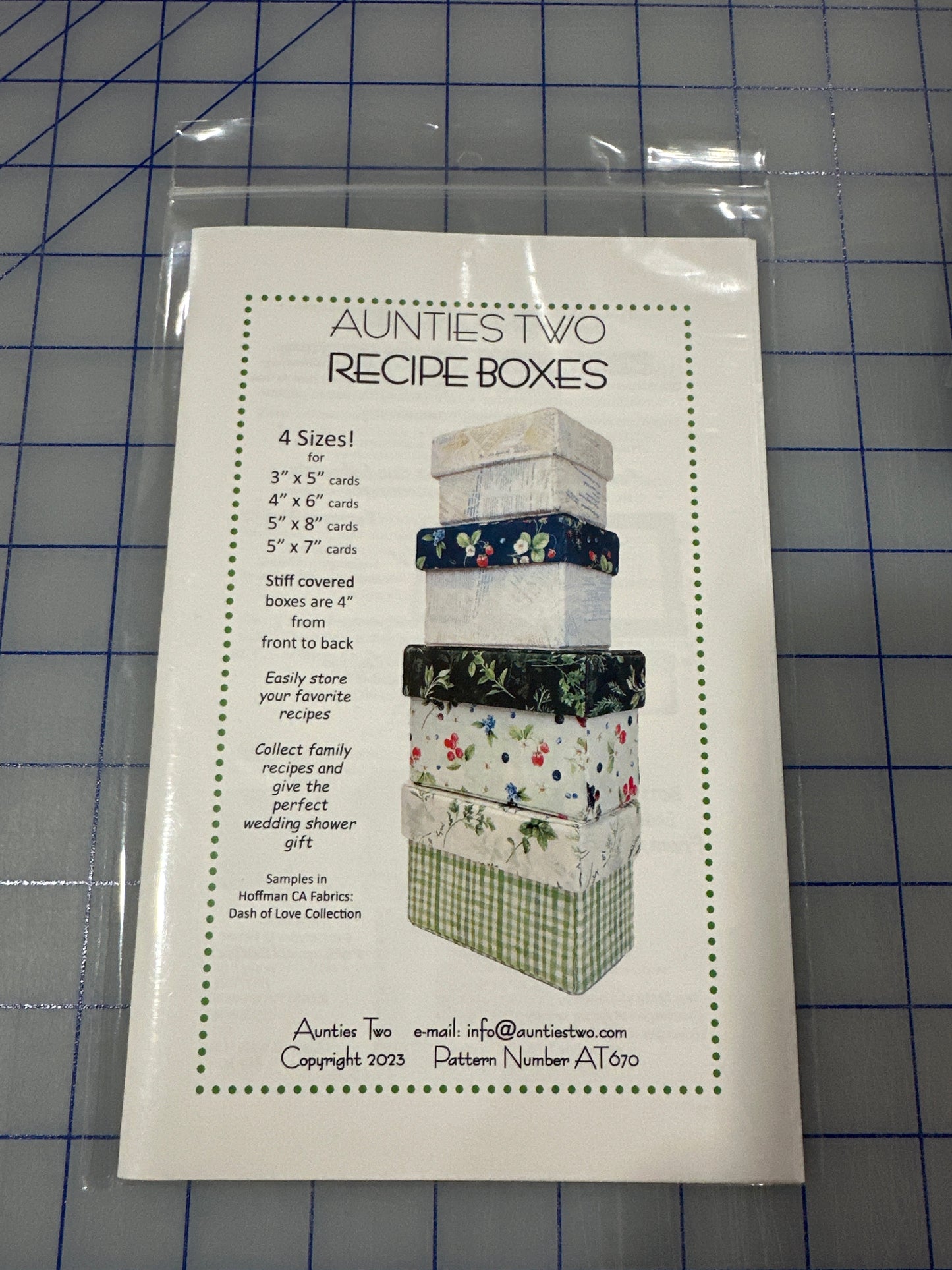 Aunties Two Recipe Boxes Pattern