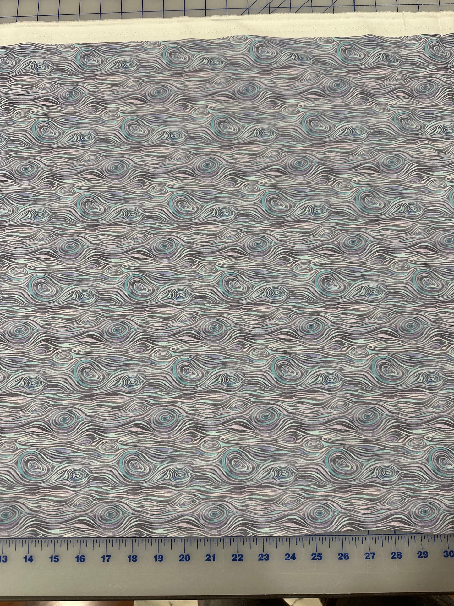 Mystic Nature II Wood Grain Blue by Oasis Fabrics