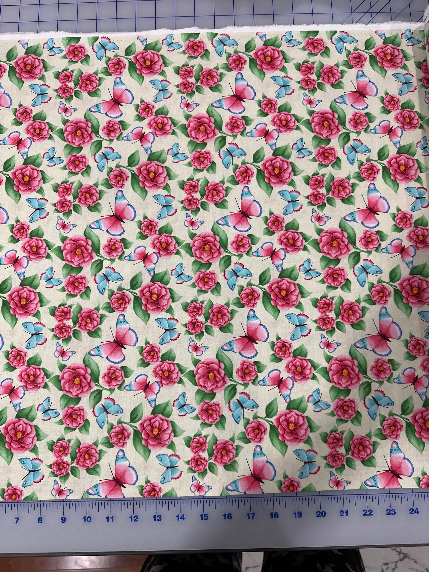 Tropical Butterflies and Flowers- Tropical Vibes Collection - Blank Quilting