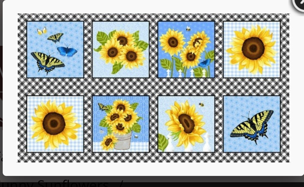 Sunny sunflowers panel for studio E designs Studios