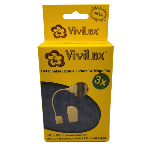 ViviLux 2" Round 3x Optical Grade Magnifier with Handi-Clip