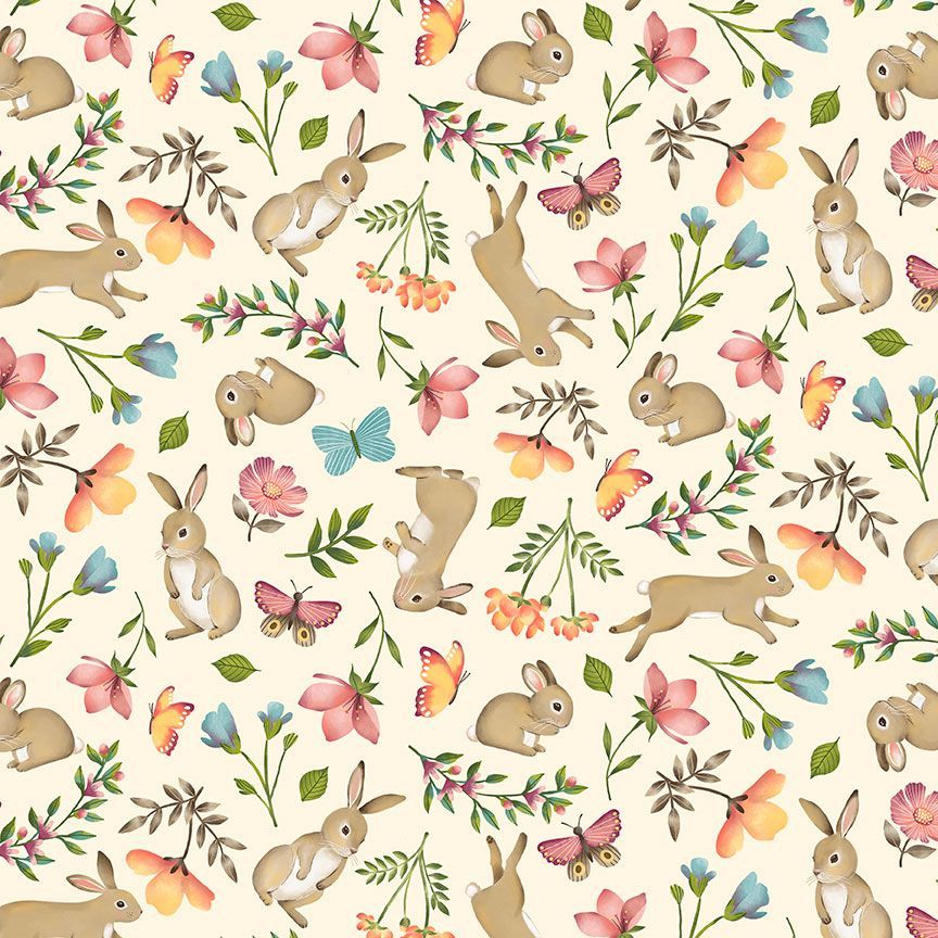 Cream Bunnies & Butterflies Garden