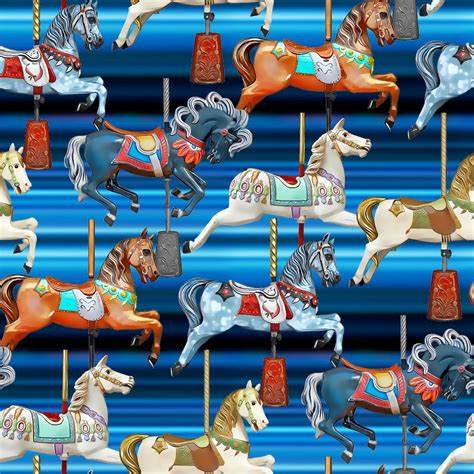Amazement Park Blue Carousel