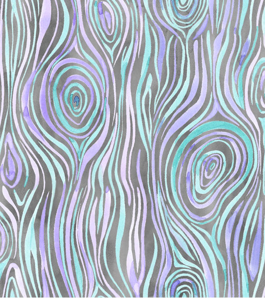 Mystic Nature II Wood Grain Blue by Oasis Fabrics